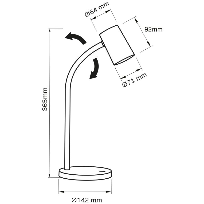Bordslampa FELIX 1xGU10/9W/230V svart