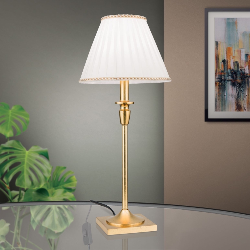 Bordslampa FONSA 1xE27/60W/230V 61 cm vit/guld