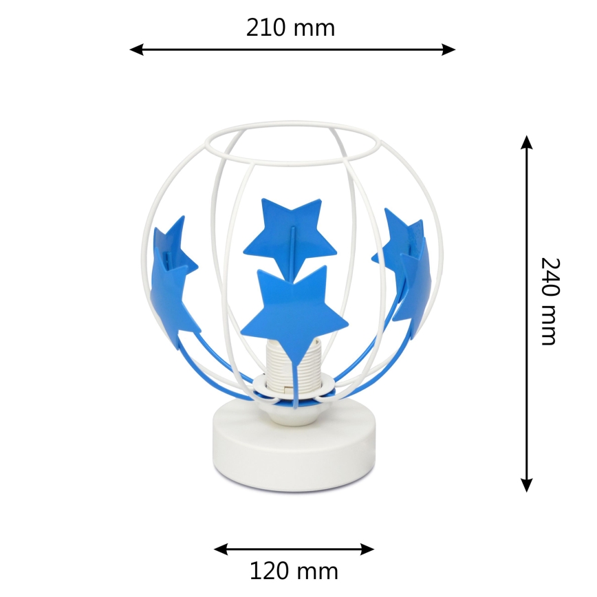 Bordslampa för barn STARS 1xE27/15W/230V blå/vit