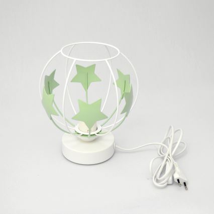 Bordslampa för barn STARS 1xE27/15W/230V grön/vit