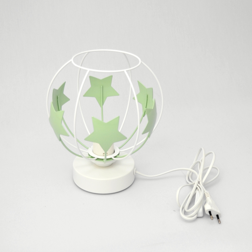 Bordslampa för barn STARS 1xE27/15W/230V grön/vit