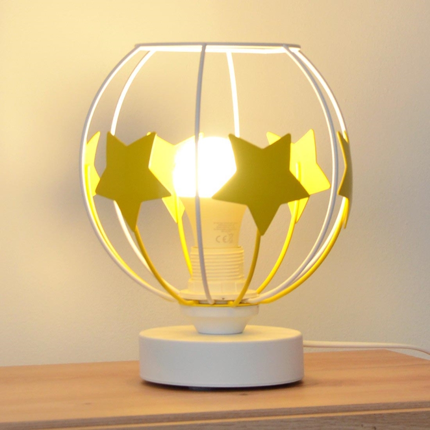 Bordslampa för barn STARS 1xE27/15W/230V gul/vit