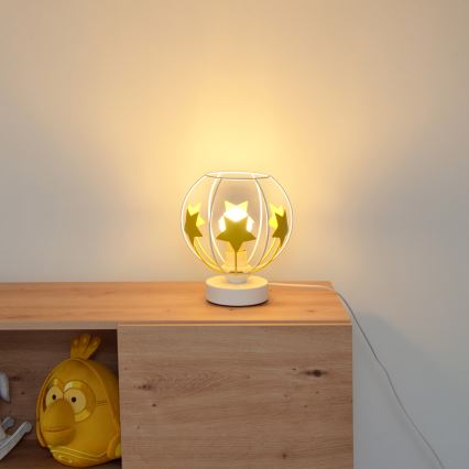 Bordslampa för barn STARS 1xE27/15W/230V gul/vit