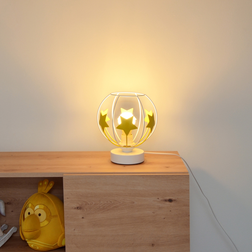 Bordslampa för barn STARS 1xE27/15W/230V gul/vit