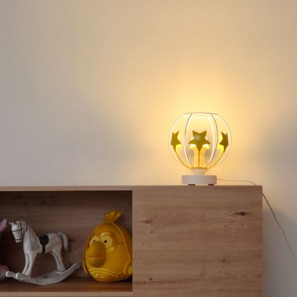 Bordslampa för barn STARS 1xE27/15W/230V gul/vit