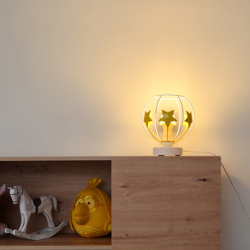 Bordslampa för barn STARS 1xE27/15W/230V gul/vit