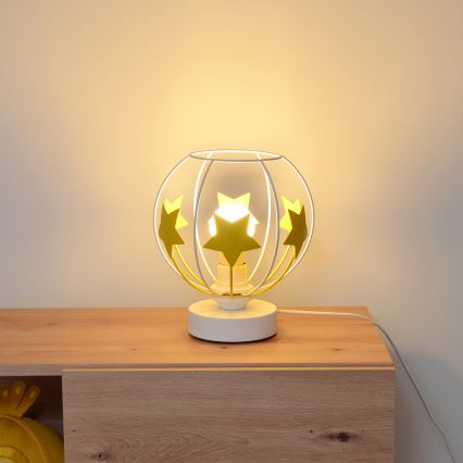 Bordslampa för barn STARS 1xE27/15W/230V gul/vit