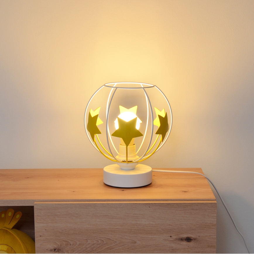 Bordslampa för barn STARS 1xE27/15W/230V gul/vit