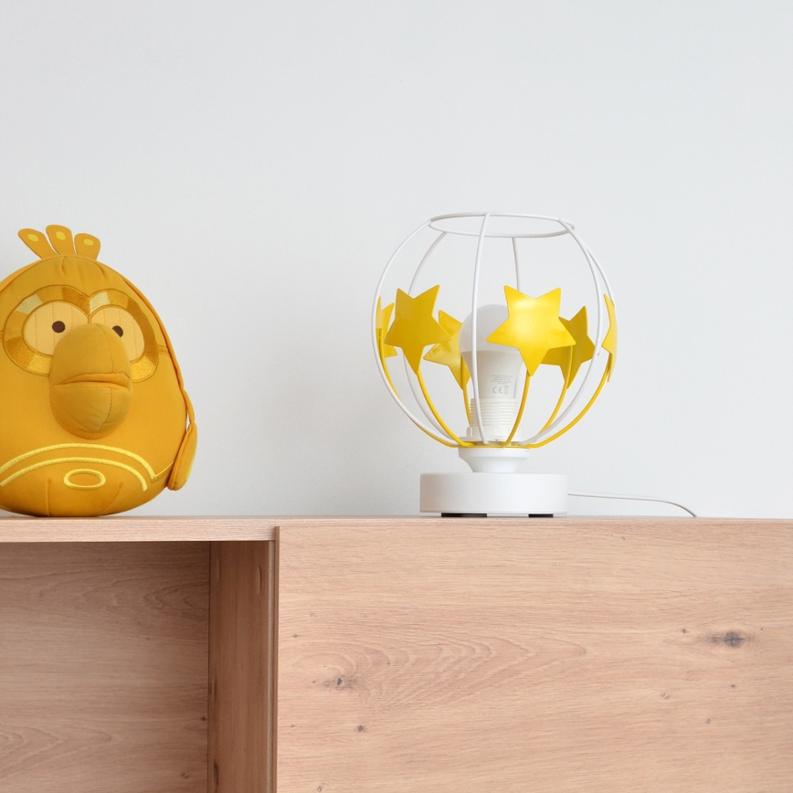 Bordslampa för barn STARS 1xE27/15W/230V gul/vit
