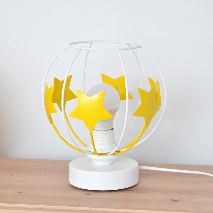 Bordslampa för barn STARS 1xE27/15W/230V gul/vit