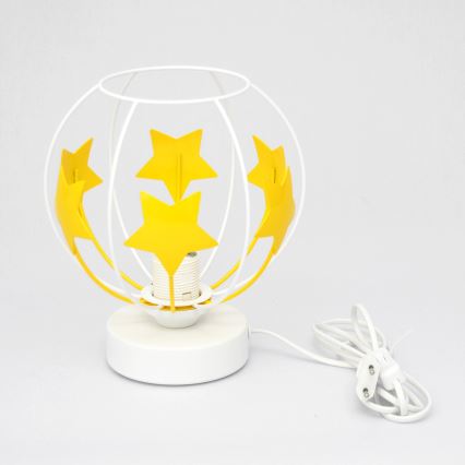 Bordslampa för barn STARS 1xE27/15W/230V gul/vit