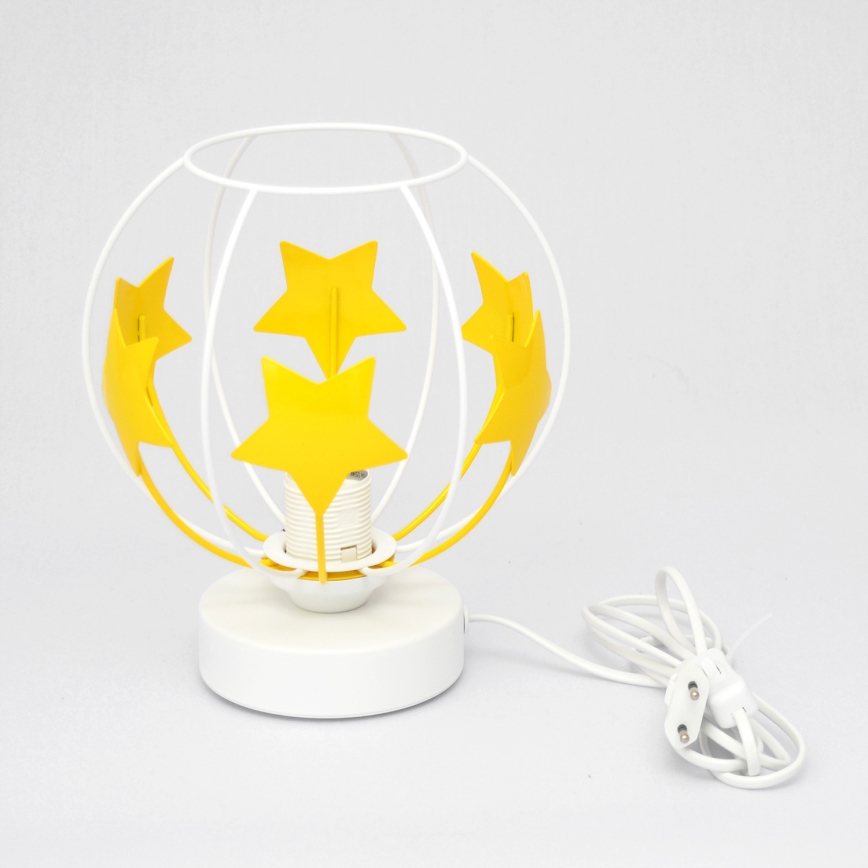 Bordslampa för barn STARS 1xE27/15W/230V gul/vit