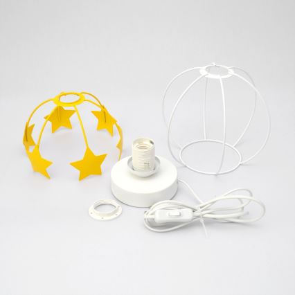 Bordslampa för barn STARS 1xE27/15W/230V gul/vit
