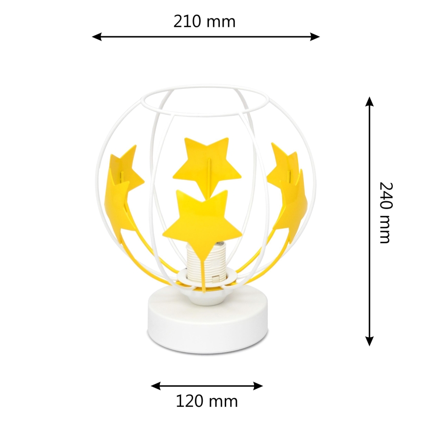 Bordslampa för barn STARS 1xE27/15W/230V gul/vit