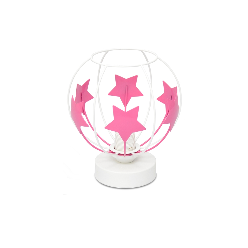 Bordslampa för barn STARS 1xE27/15W/230V rosa/vit