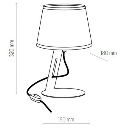 Bordslampa  GRACIA 1xE27/60W/230V svart 