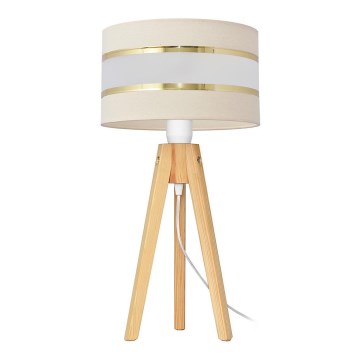 Bordslampa HELEN 1xE27/15W/230V grädde/guld/tall