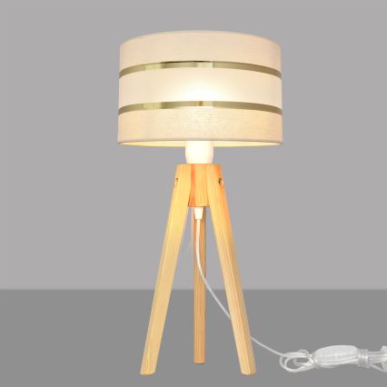 Bordslampa HELEN 1xE27/15W/230V grädde/guld/tall