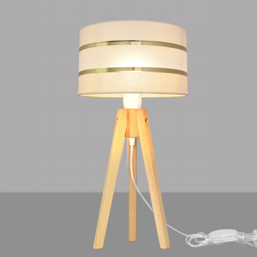 Bordslampa HELEN 1xE27/15W/230V grädde/guld/tall