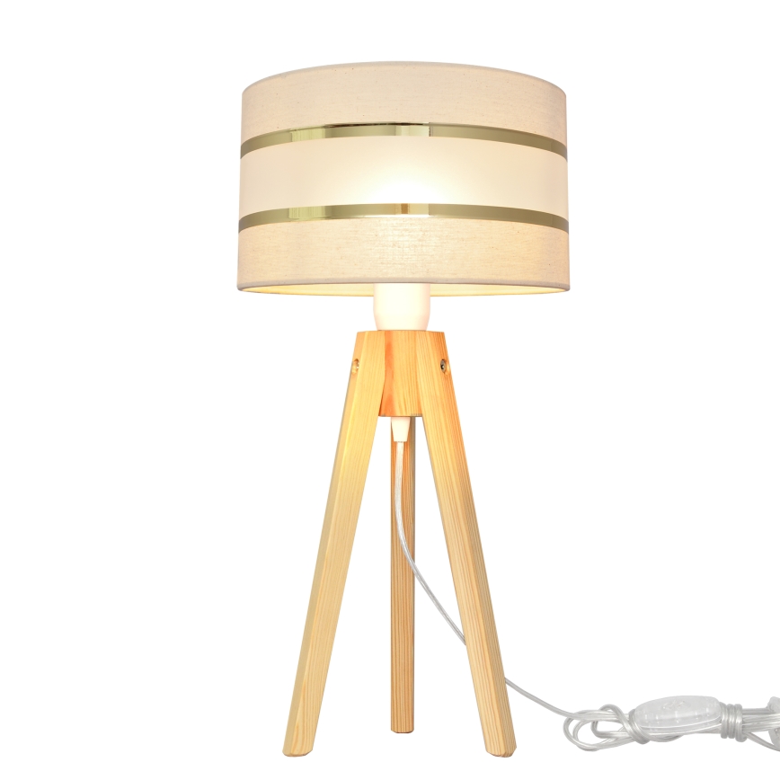 Bordslampa HELEN 1xE27/15W/230V grädde/guld/tall