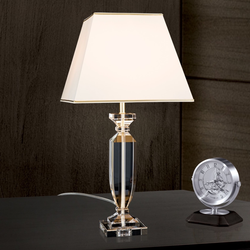 Bordslampa i kristall POKAL 1xE27/60W/230V grädde/genomskinlig