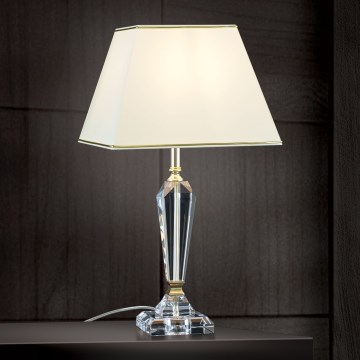 Bordslampa i kristall VERONIQUE 1xE27/60W/230V grädde/guld