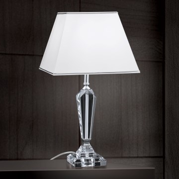 Bordslampa i kristall VERONIQUE 1xE27/60W/230V vit/krom