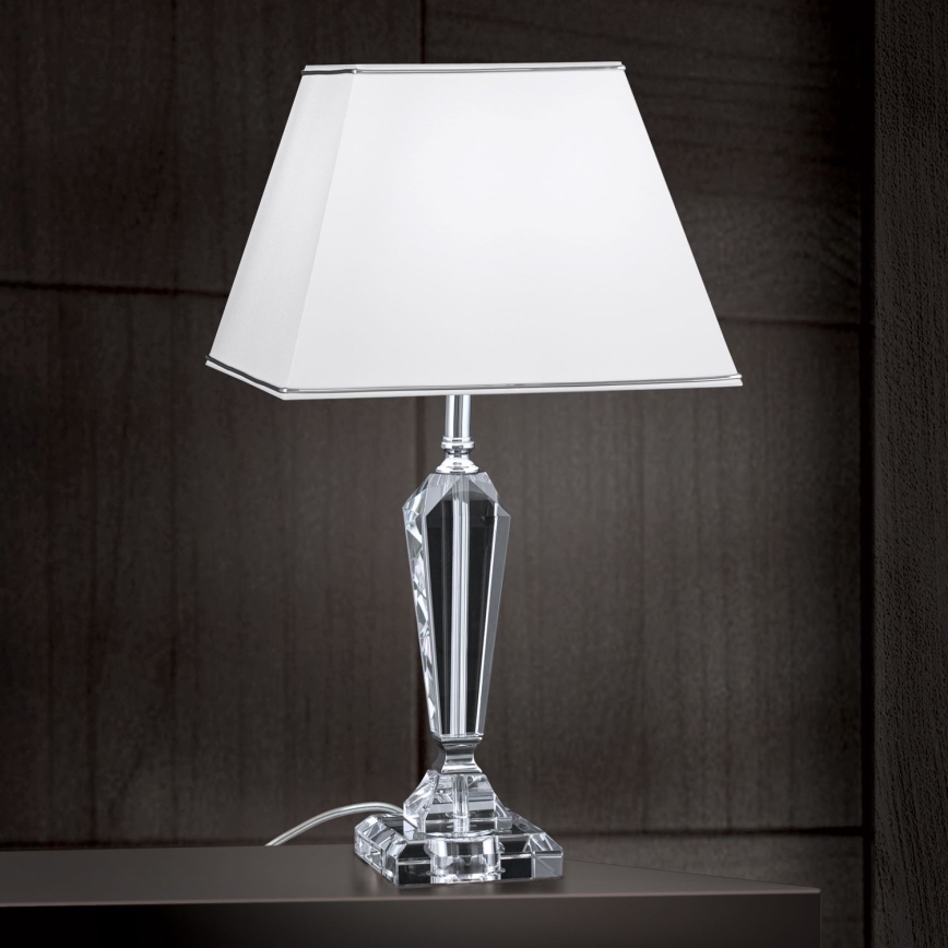 Bordslampa i kristall VERONIQUE 1xE27/60W/230V vit/krom