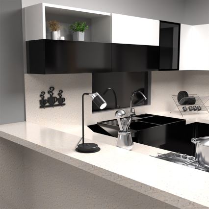 Bordslampa  JOKER 1xGU10/25W/230V svart /skinande krom