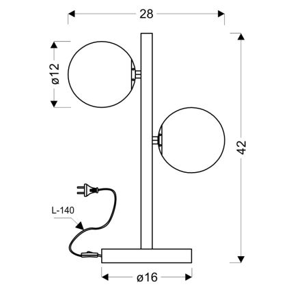 Bordslampa KAMA 2xG9/28W/230V
