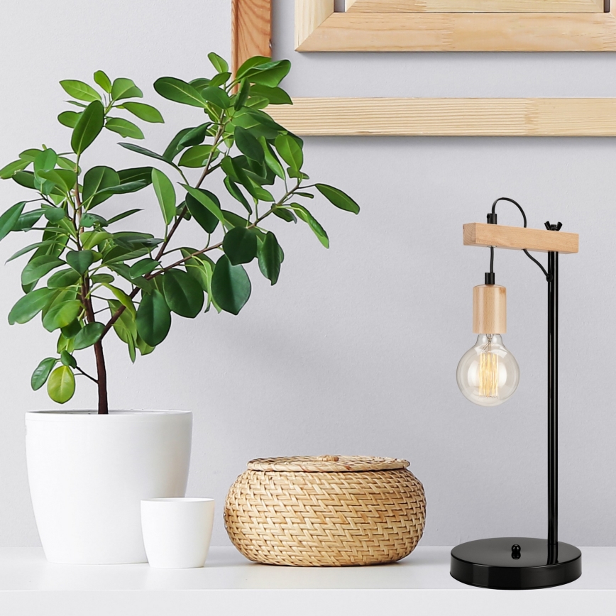 Bordslampa LEON 1xE27/60W/230V bok - FSC certifierade