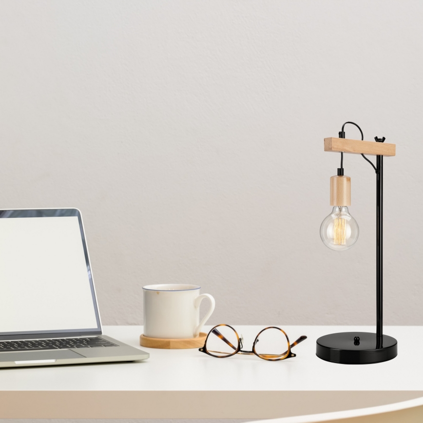 Bordslampa LEON 1xE27/60W/230V bok - FSC certifierade