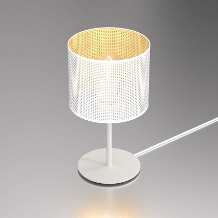 Bordslampa LOFT SHADE 1xE27/60W/230V diameter 18 cm vit/gyllene