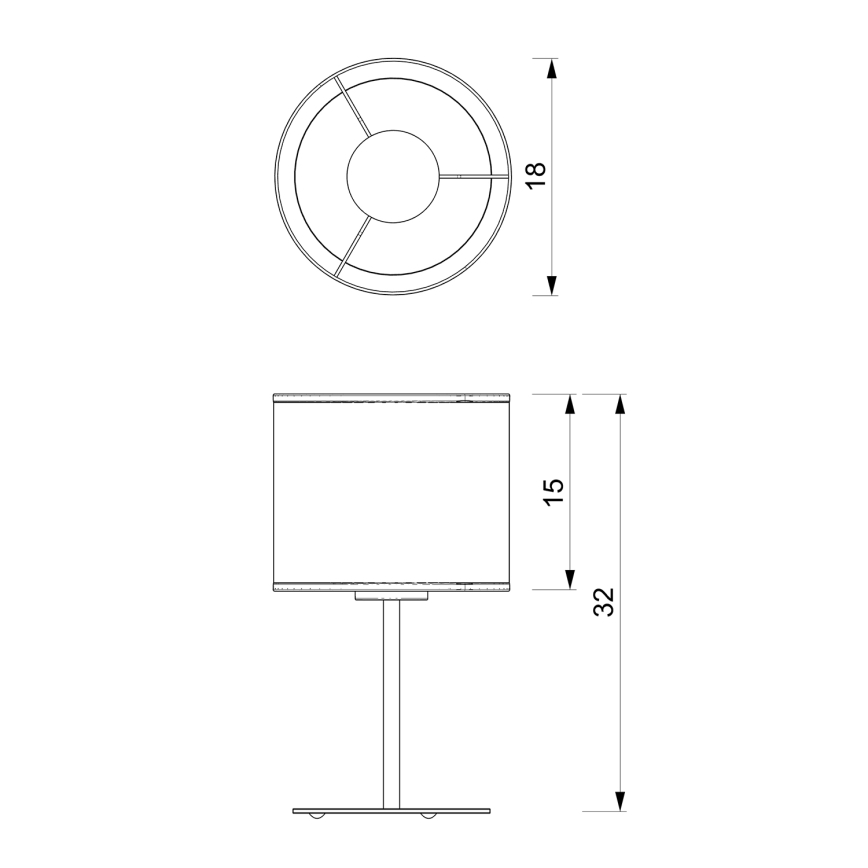 Bordslampa LOFT SHADE 1xE27/60W/230V diameter 18 cm vit/gyllene