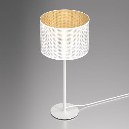 Bordslampa LOFT SHADE 1xE27/60W/230V diameter 25 cm vit/gyllene