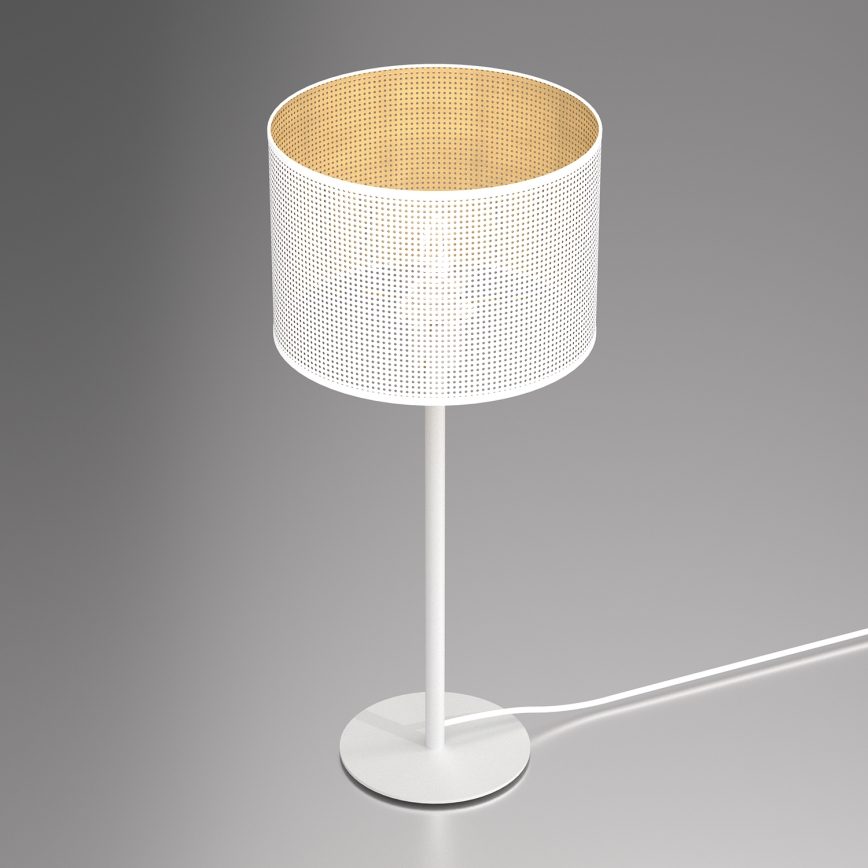 Bordslampa LOFT SHADE 1xE27/60W/230V diameter 25 cm vit/gyllene