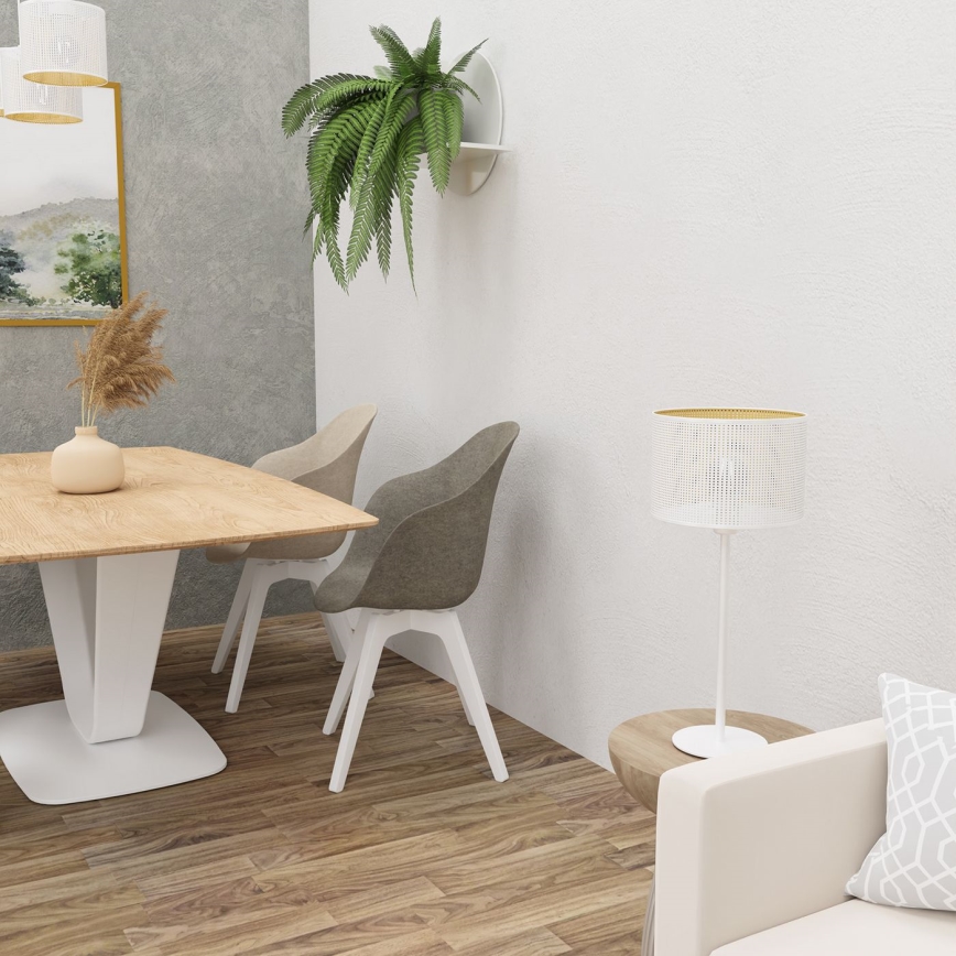 Bordslampa LOFT SHADE 1xE27/60W/230V Ø 25 cm vit/guld