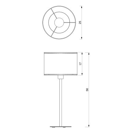 Bordslampa LOFT SHADE 1xE27/60W/230V Ø 25 cm vit/guld