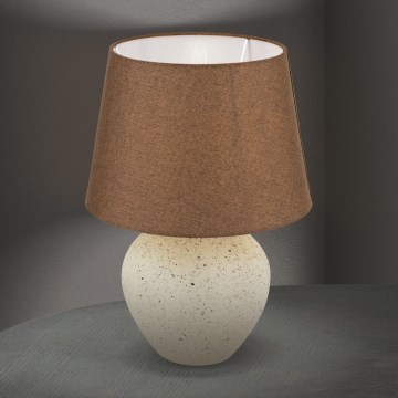 Bordslampa MASAI 1xE27/40W/230V keramik brun/beige