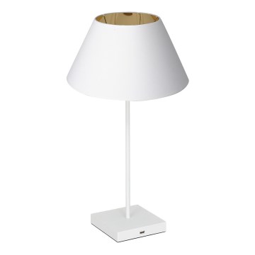 Bordslampa med USB-port 1xE27/60W/230V vit