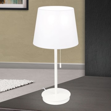 Bordslampa med USB-port LUDWIG 1xE27/40W/230V 50 cm vit