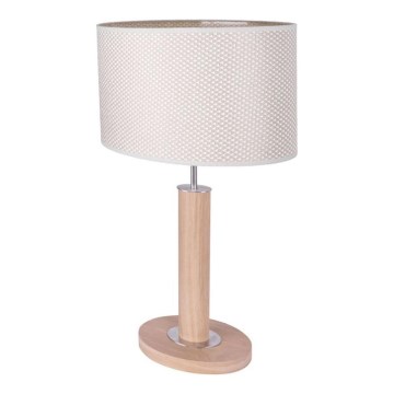 Bordslampa MERCEDES 1xE27/40W/230V 46 cm grädde/ek