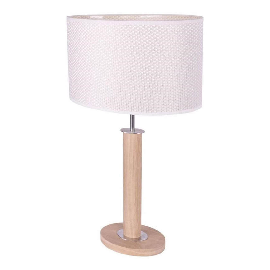 Bordslampa MERCEDES 1xE27/40W/230V 60 cm krämvit/ek