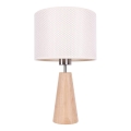 Bordslampa MERCEDES 1xE27/40W/230V diameter 43 cm grädde/ek