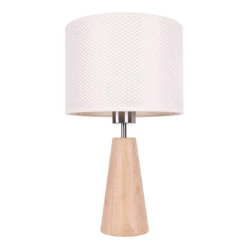 Bordslampa MERCEDES 1xE27/40W/230V diameter 43 cm grädde/ek