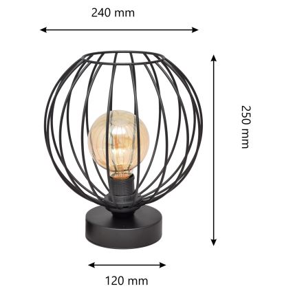 Bordslampa  MERCURE 1xE27/15W/230V svart