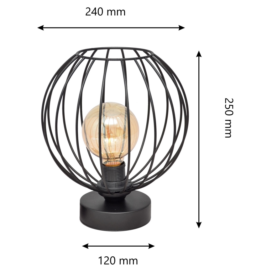 Bordslampa  MERCURE 1xE27/15W/230V svart