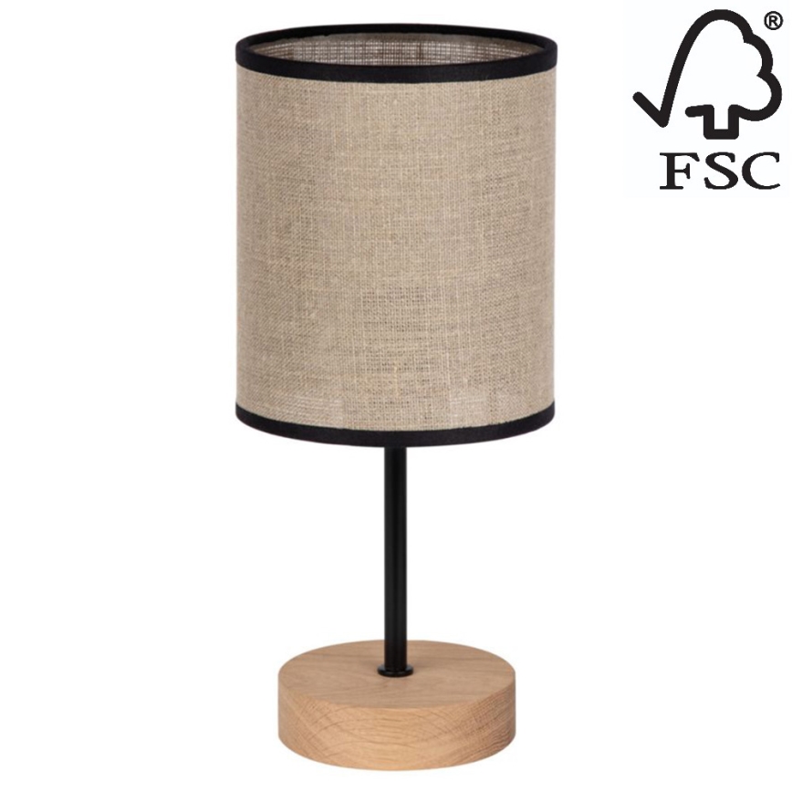 Bordslampa NEGRO 1xE27/25W/230V valnöt - FSC-certifierad