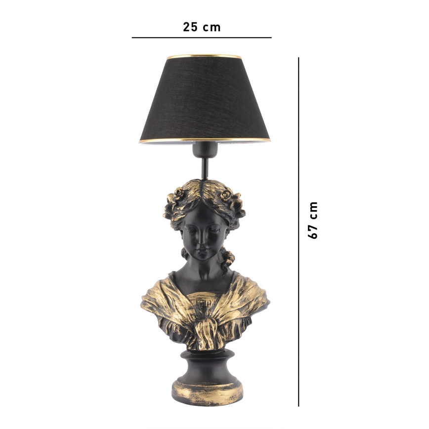 Bordslampa OPELYA 1xE27/40W/230V svart/guld