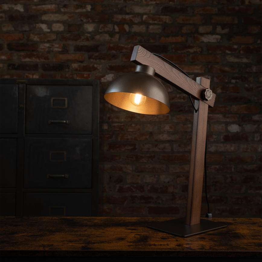 Bordslampa OSLO 1xE27/15W/230V valnöt/brun